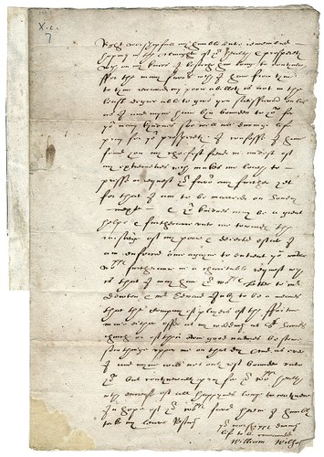 Letter to Alleyn from William Wilson